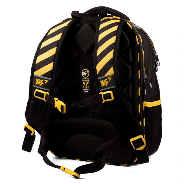 Шкільний рюкзак YES напівкаркасний два відділення фронтальна кишеня. чорний Never Quit