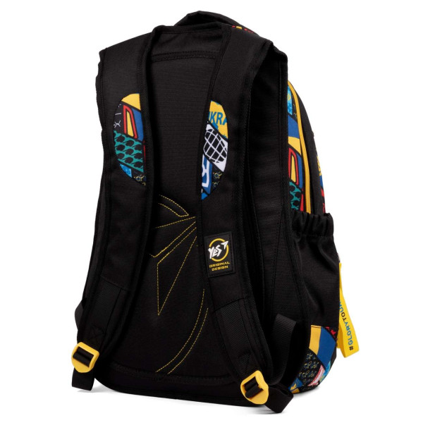 Шкільний рюкзак YES, два відділення, одна фронтальна кишеня, чорний Welcome to Ukraine